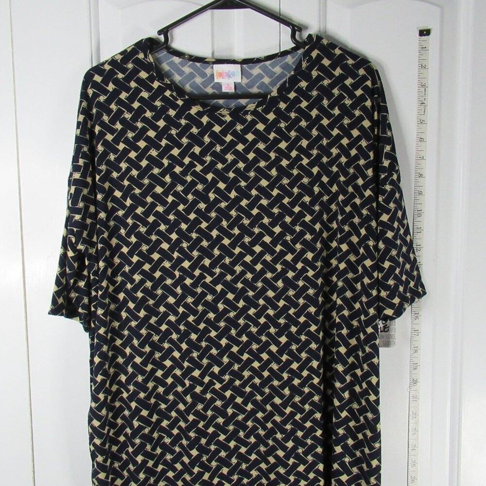 LuLaRoe gold and black Carly dress NWT